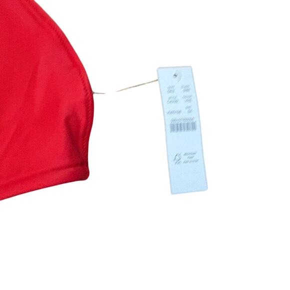 J. Crew Bright Red Perfect String Bikini Bikini Top 3X Swimsuit Resortwear Vacay - Picture 3 of 9